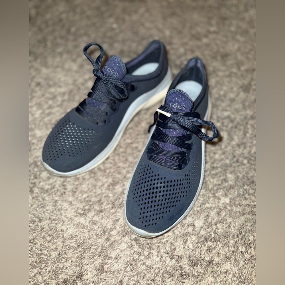 Crocs LiteRide Women's Lace Up Shoes Size 11 Blue Comfy Sneakers Casual Comfort - Picture 5 of 13